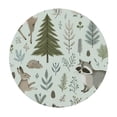 thumbnail image 2 of JRXY Full Width Single-Sided Printing Watercolor Animals Deer Fox Raccoon Floral Long Flights Table Cover White, 2 of 7