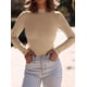 thumbnail image 3 of Remera PRETTYGARDEN de Cuello Alto, Manga Larga, Canalé, Color Caqui, Talle M, 3 of 8