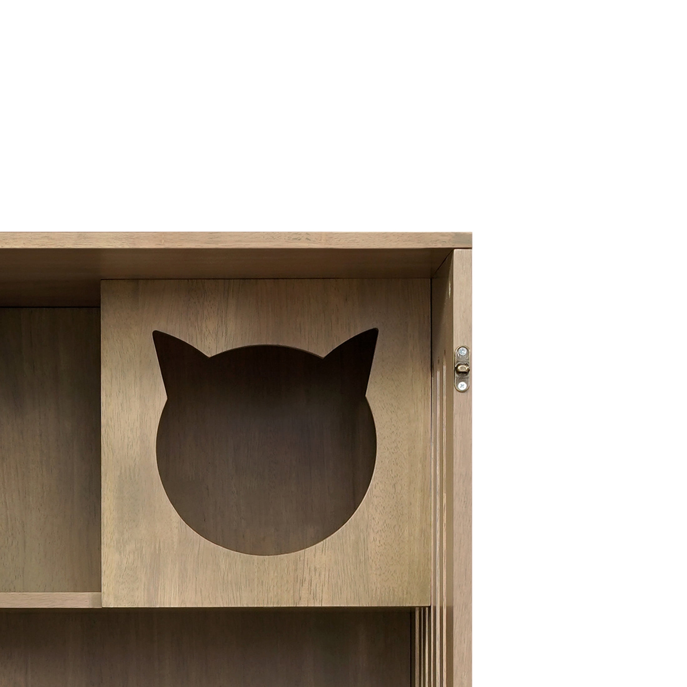 Christopher Knight Home Cat House Cabinet with Wheels & Door, Ventilated Indoor Pet Condo, Natural Beech