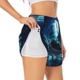 thumbnail image 2 of Bixox Women's Hawaiian Beach Pirate Moon pattern 2 in 1 Running Shorts - Lightweight Athletic Workout Gym Yoga Shorts Liner with Pockets - Large, 2 of 5