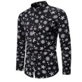 thumbnail image 1 of Wyzesi Chemise Blanche pour Hommes Ajustée de Noël à Col Rabattu Imprimé Numérique 3D Automne Chemise Décontractée Ample pour Hommes Chemise Jaune Manches Longues Serrée, 1 of 2