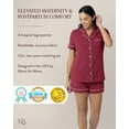 thumbnail image 4 of Kindred Bravely Clea Maternity Pajamas & Postpartum Lounge Sets for Women, Short Sleeve Nursing Pajamas (Deep Berry, X-Large), 4 of 6