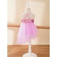thumbnail image 3 of Yhong Kids Girls Sleeveless Shiny Sequins Ballet Dance Dress Tulle Skirt Leotard Latin Jazz Dance Pink XXL, 3 of 7