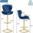 Stools Velvet Counter Height Adjustable Barstools Swivel Dining Chairs