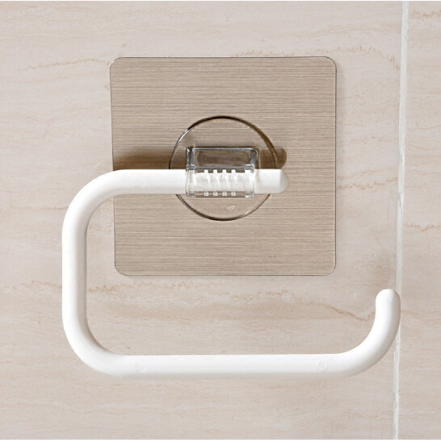 Soporte para baño Toallero montado en la pared Soporte para rollo de papel montado en la pared Succión no porosa Soporte para rollo de papel montado en la pared Soporte para papel higiénico Toallero montado en la pared Toallero blanco Soporte para papel de doble uso JM