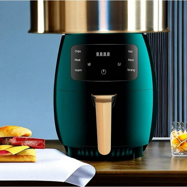 Freidora Aire Feel Lagom, Air fryer Crunch, Freidora sin Aceite, Capacidad 4.5L, 2400W, Temporizador Programable hasta 6 Horas, Hasta 4 Modos, Pantalla Táctil y Digital, Color Verde, Dual Chef