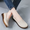 thumbnail image 5 of Eltusu Women Loafer Flat Shoes, Soft Breathable Round Toe No Slip Dress Shoes Beige Size 5.5-9, 5 of 8