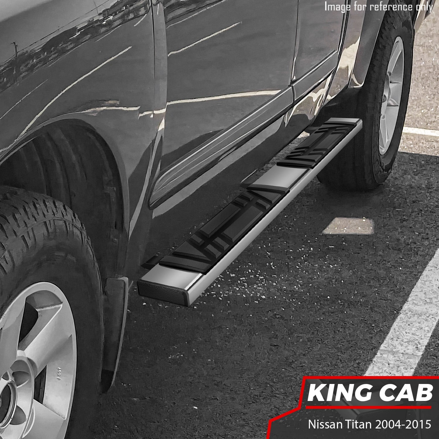 DNA Motoring 6.5" Side Step Nerf Bars Running Boards for 2004-2015 Nissan Titan Extended Cab