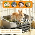 thumbnail image 2 of Extra Large Stainless Steel Rabbit Litter Box, Pull-Out Bunny Potty Pan with Metal Grid, Rabbit Cage Bathroom Set Includes Pee Pads Cleaning Set for Small Animals (17.7" x 13.8" x 5.9"), 2 of 7