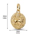 thumbnail image 3 of 925 Sterling Silver Golden Fierce Lion Dangle Charm for Bracelet Charms Bangle Pendant Jewelry, 3 of 4