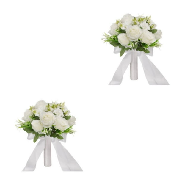 Wosthever Ramos de novia de lujo y exquisitos - Accesorios de boda hechos a mano Flores de ramo de novia naturales Type1 NO1