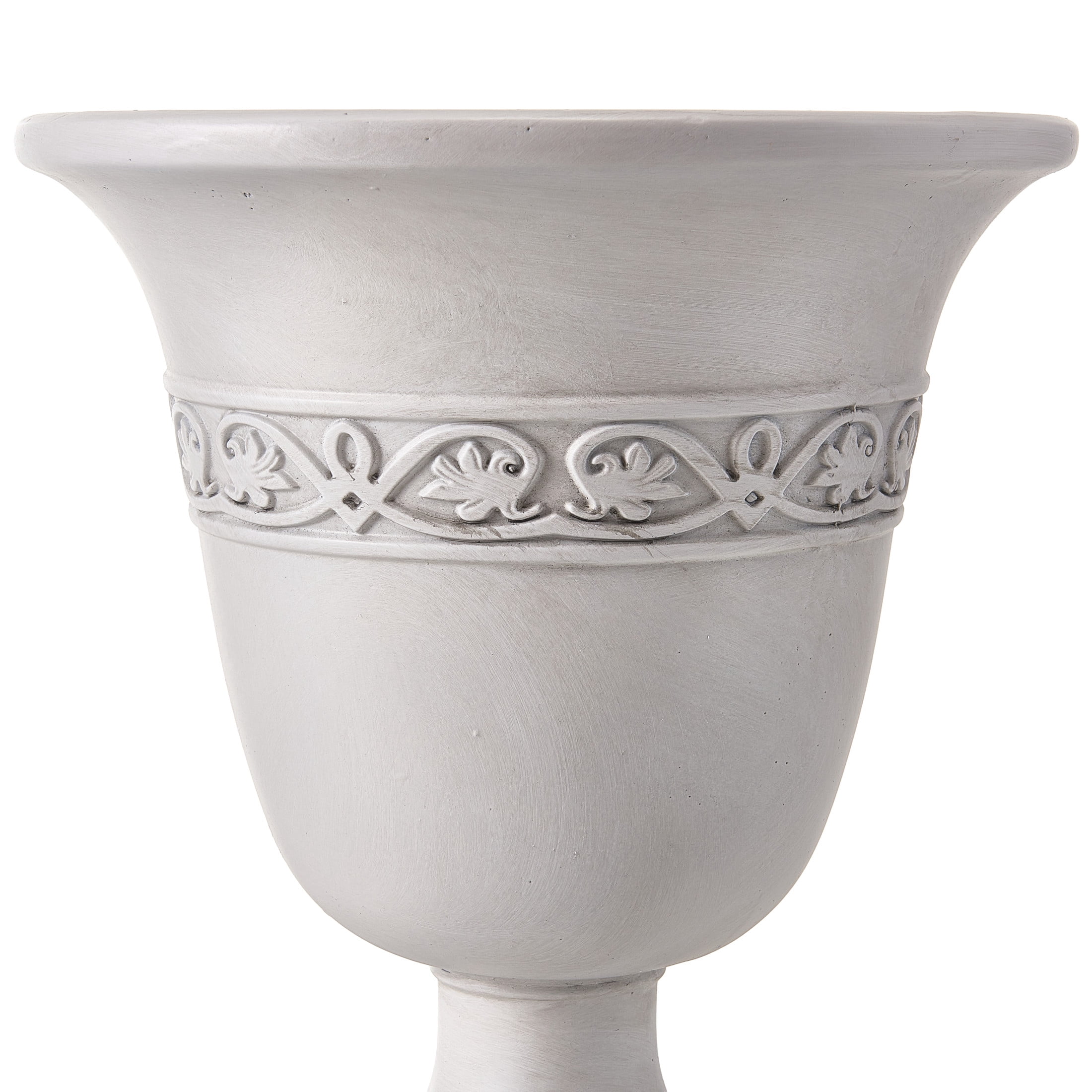 Christopher Knight Home 20.47"H Classic Outdoor MGO Planter with Drainage Hole, Antique White, Set of 2