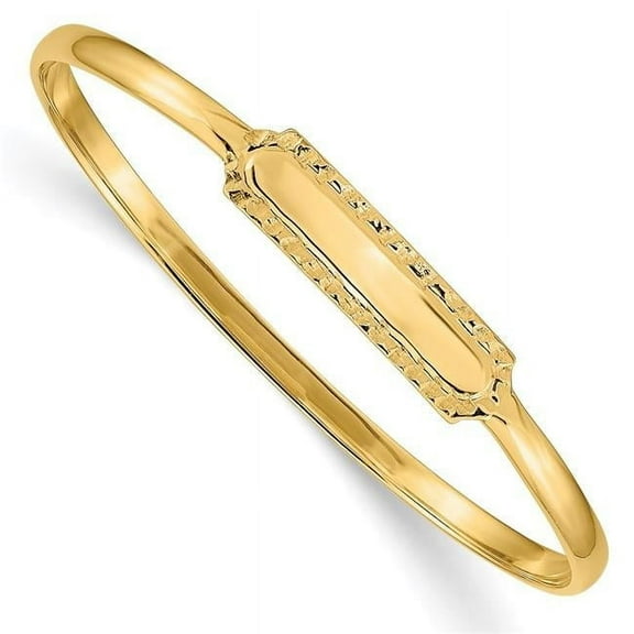 Primal Gold 14 Karat Yellow Gold Slip-on ID Baby Bangle Bracelet
