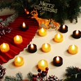 thumbnail image 3 of 24 velas LED doradas con purpurina, velas votivas negras sin llama, funcionan con pilas y tienen una luz amarilla cálida para Navidad, bodas, centros de mesa y cumpleaños., 3 of 5
