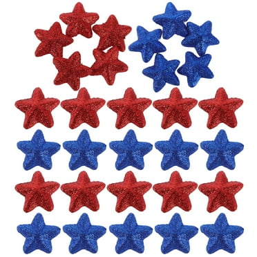 FRCOLOR 40pcs Glitter Star Ornaments For Independence Day Mini Star Cutout Decor For Patriotic Sign Memorial Day Party Decorations Baby Shower Party Decoration Star Table Confetti