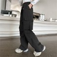 thumbnail image 6 of XXWXYD Clearence Girls Oversized Denim Overalls Vintage Wash Wide Leg Jumpsuits Big Kids 12-16 Years Urban Streetwear with Tool Pockets Skatepark Essentials, 6 of 9