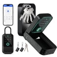 thumbnail image 1 of Moquin Smart Key Lock Box, TTLock APP Control, Fingerprint, Manual Keys, Access Card, EKey and Passcode Unlock, Electronic Bluetooth Wireless Lock Box for Airbnb Realtor, 1 of 9