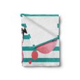 thumbnail image 2 of Pitbull Soft Flannel Fleece Blanket, Portrait of English Pitbull Wearing Sunglassess with Hello Summer Words on Stripes, Cozy Plush for Indoor and Outdoor Use, 60" x 80", Multicolor, by Ambesonne, 2 of 6