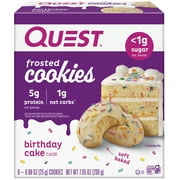 Quest Frosted Protein Cookies, Low Carb, Gluten-Free, Birthday Cake, 8 Ct