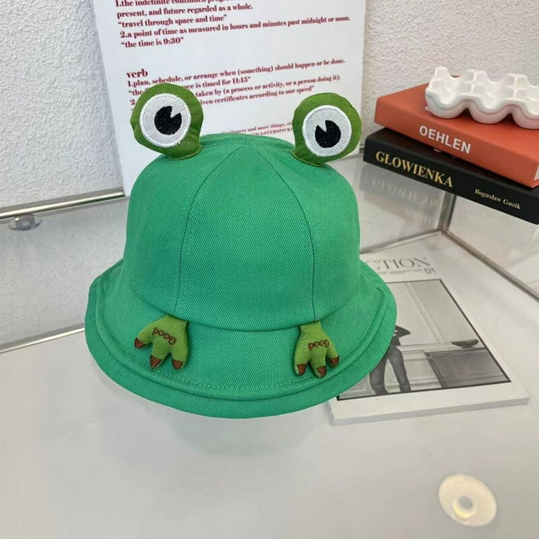 PIKADINGNIS New Frog Bucket Hat for Child Summer Autumn Plain Kids