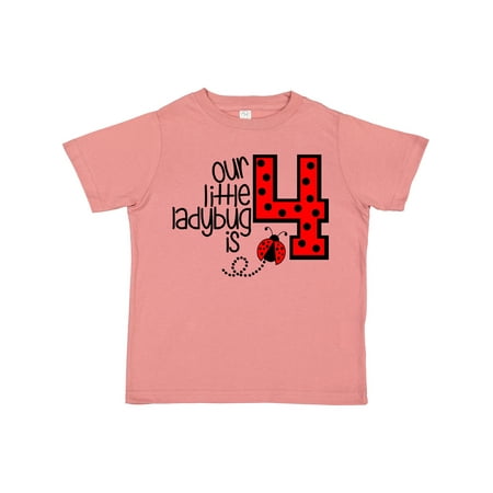 

Inktastic Our Little Ladybug is 4 Gift Toddler Boy or Toddler Girl T-Shirt