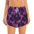 thumbnail image 2 of Balery Purple Dreamcatcher Pantalones cortos deportivos para mujer con forro y dos bolsillos, elásticos, para entrenamiento, gimnasio, yoga-XX-Large, 2 of 7