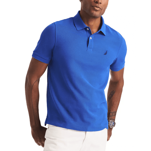 Nautica BRIGHT COBALT BLUE Men's Deck Performance Polo Shirt, US X-Large
