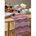 thumbnail image 2 of Table Runner Dresser Scarf 16 x 72 Inch Abstract Pink Gradient Waves Beach Lines Table Runners Non-Slip Heat Kitchen Dining Table Decor for Indoor Outdoor Home Party Decoration, 2 of 7