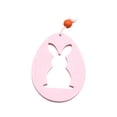 thumbnail image 2 of Adorno colgante de madera con forma de conejo de Pascua con cuerda Conejo Hueco Rosa, 2 of 9