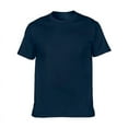 thumbnail image 4 of QUNYINEY Solid Women Shirts Short Sleeve Crew Neck Casual Tops Loose Summer Cotton Pullover Women's Tops, 4 of 4