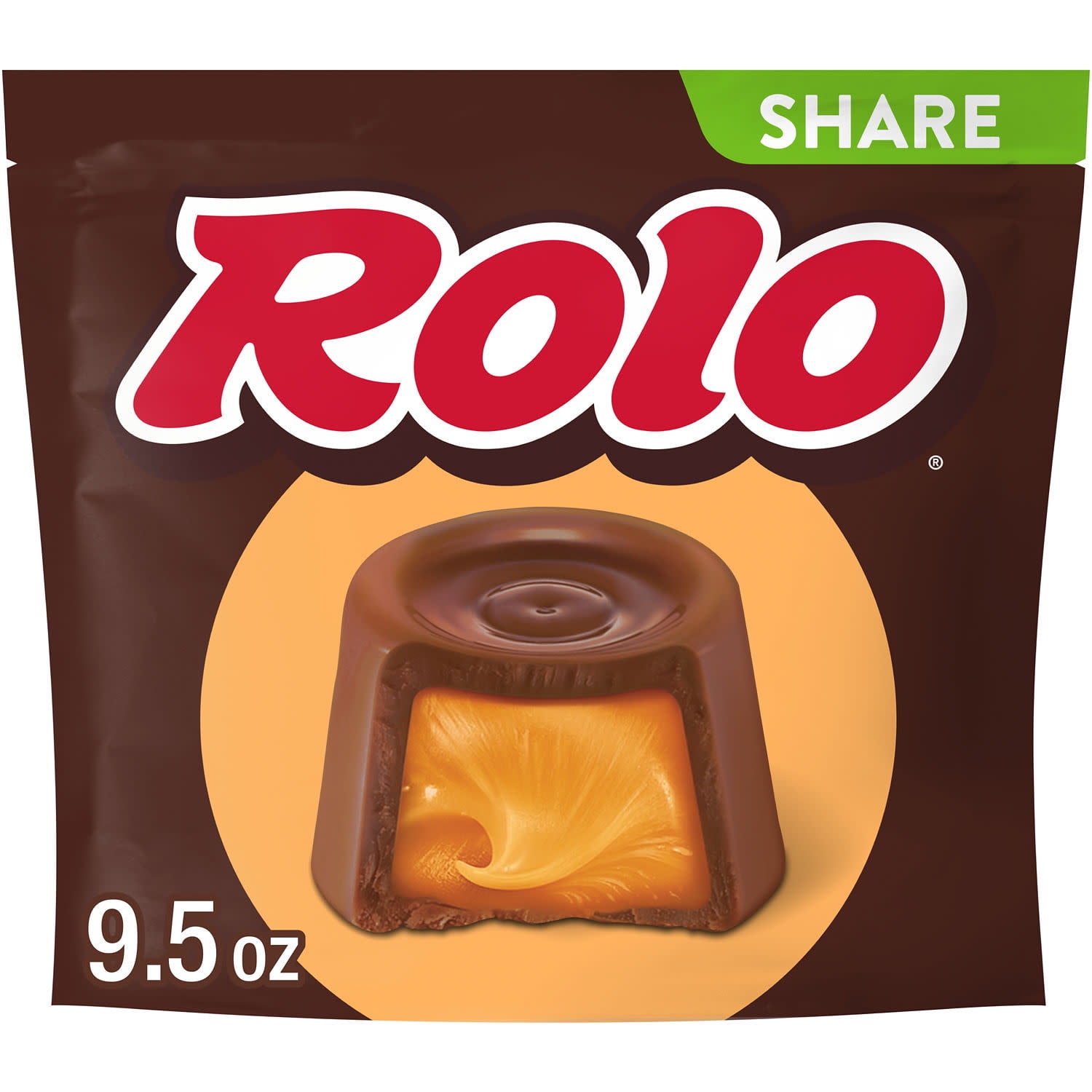 Rolo Rich Chocolate Caramels Candy, Share Pack, 9.5 oz