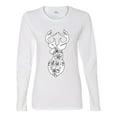 thumbnail image 2 of Deer Rose Animal Lover Womens Graphic Long Sleeve T-Shirt, White, X-Large, 2 of 3