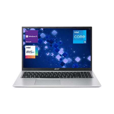 Acer Aspire 3 Laptop, 15.6" FHD Display, Intel Core i5-1135G7, 8GB RAM, 512GB SSD, Webcam, HDMI, RJ45, Wi-Fi 6, Windows 11 Pro, Silver