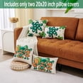 thumbnail image 5 of St Patricks Day Throw Pillow Covers 20x20 Set of 2 Green Gnome Lucky Shamrock Pillow Covers Saint Patricks Day Home Decor for Living Room Couch and Sofa, 5 of 6