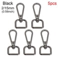 thumbnail image 1 of 5pcs Metal DIY KeyChain Bag Part Accessories Jewelry Making Hook Lobster Clasp Collar Carabiner Snap Bags Strap Buckles BLACK 2-15MMX5PCS, 1 of 8