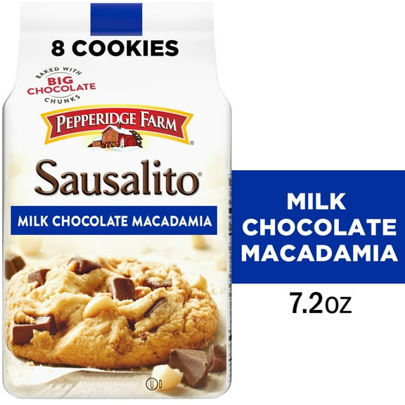 Pepperidge Farm Sausalito Crispy Milk Chocolate Macadamia Nut Cookies, 7.2 oz Bag (8 Cookies)