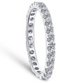 thumbnail image 3 of Pompeii 7/8 ctw Diamond Eternity Ring Stackable French Prong Wedding Band 14k Gold White, 3 of 6