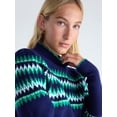 thumbnail image 4 of Free Assembly Women's Fair Isle Sweater with Puff Sleeves, Midweight, Sizes XS-XXL, 4 of 5