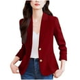 thumbnail image 4 of Tidyack,Ladies Lapel Button Suit Jacket, Solid Color, Slim Fit + Versatile Design, For Office/Travel, Professional Wear, 100% Polyester, Casual/Elegant, Business Casual, Workwear Ensemble, 4 of 7