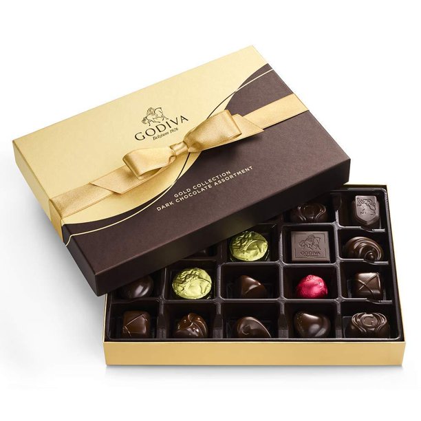 GODIVA Chocolatier Dark Chocolate Gift Box, 22Ct.