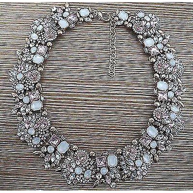 Gargantilla grande con diamantes de imitación de cristal de moda para mujer, collar de lujo W, rosa 2
