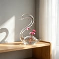 thumbnail image 6 of 1 Pair Hand Blown Glass Swan Bud Vase for Indoor Plants or Fresh Flowers Use for Office Desk Decor Wedding Centerpieces Home Decor Great Gift for Friends (A), 6 of 6