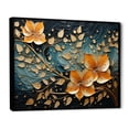 thumbnail image 2 of Designart "Bronze Azure Spiraling Foliage" Abstract Botanicals Floater Framed Wall Art Living Room, 2 of 7