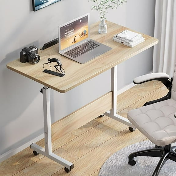Rolling Desk Adjustable Height,Rolling Computer Cart,Portable Laptop Desk,Small Adjustable Home Office Desk,Rolling Laptop Desk,Small Portable Desk