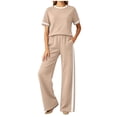 thumbnail image 2 of Gealkoca Womens Summer Two Piece Sets Sportswear Wide Leg Pants Casual Sports Set Travel Vacation Short Sleeve Sets Matching Sets Women Clothing, 2 of 7