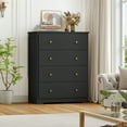 thumbnail image 5 of Homfa Dresser Chest, Modern Chest Organizer with 4 Drawers for Bedroom, Black Finish, 5 of 7