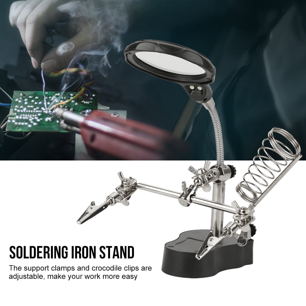 Welding Magnifying Glass 5X Auxiliary Clip Desktop Magnifier Hand Soldering Repair Tools 360