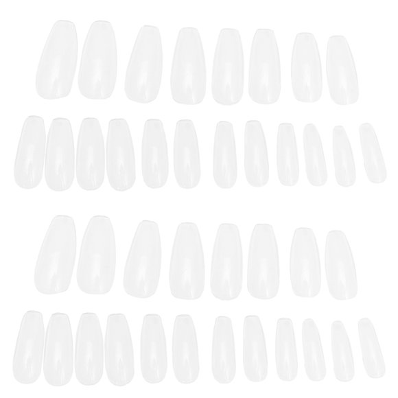 500Pcs Nail Tips Long Full Cover Nail Fake Nails Artificial Nails for Nail Salon Nail Art and Home DIY Nail Art (Transparent)