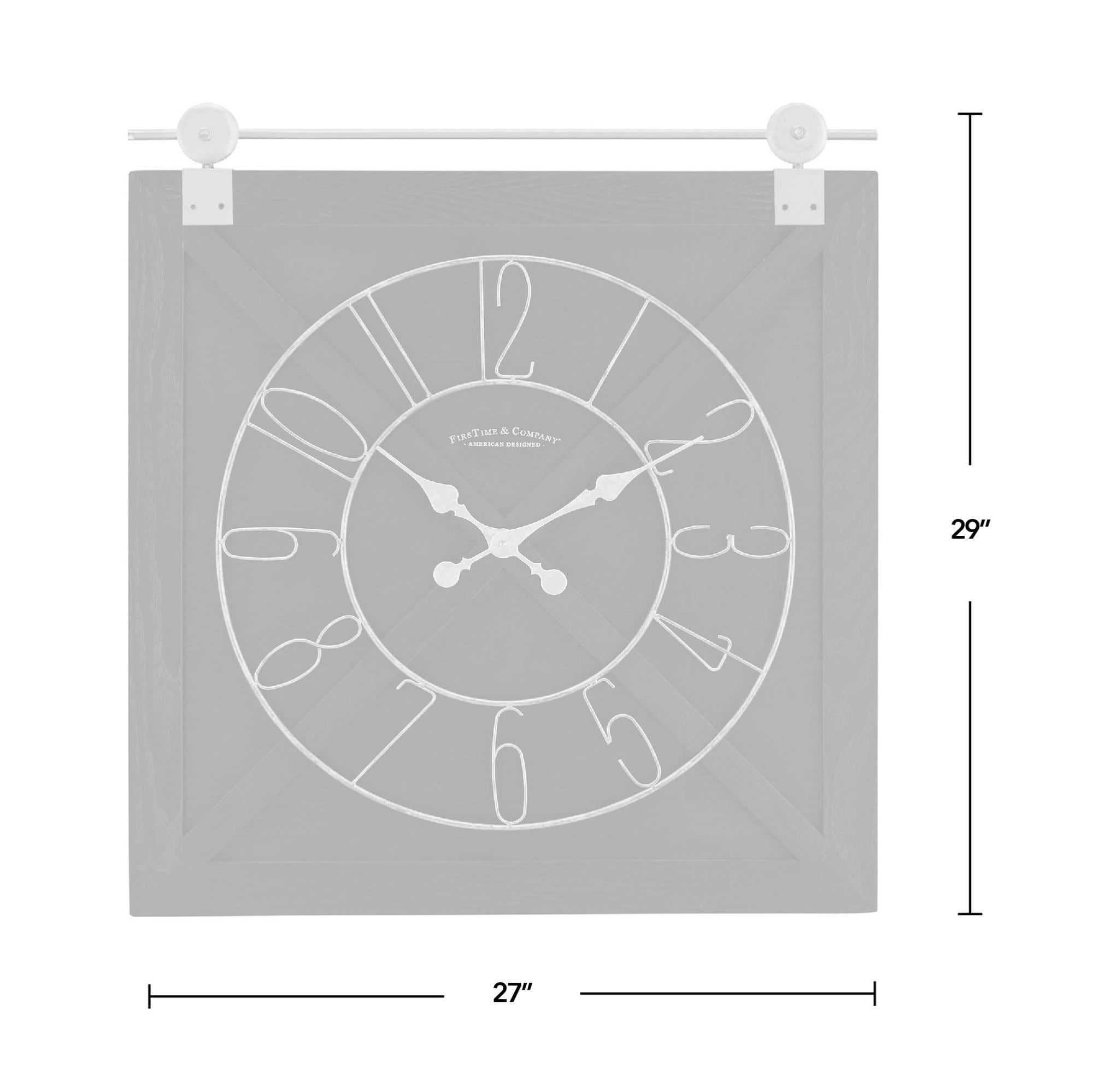 FirsTime & Co. Black Farmstead Barn Door Wall Clock, Farmhouse, Analog, 27 x 2 x 29 in