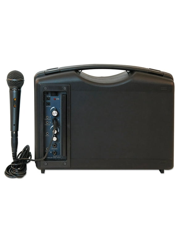 Amplivox Portable Sound Sys. Bluetoth Audio Portable Buddy With Wired Mic, 50w, Black